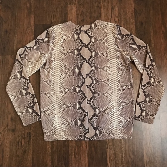 Tory Burch Python Snakeskin Wool Blend Sweater - Picture 3 of 4